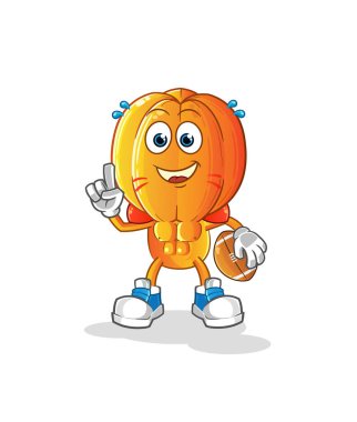 Yıldız Meyve Kafa çizgi filmi rugby karakterini canlandırıyor. çizgi film vektörü