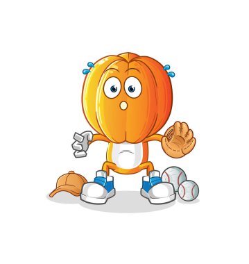 Yıldız Meyve Kafa çizgi film beyzbol tutucusu. çizgi film maskotu vektörü