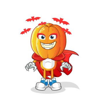 Yıldız Meyve Kafa çizgi filmi Drakula çizimi. karakter vektörü