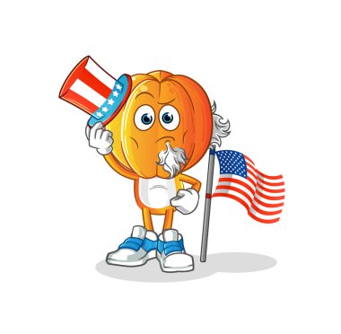 Yıldız Meyve Kafa çizgi filmi Sam Amca karakteri. çizgi film maskotu vektörü