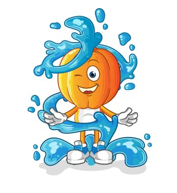 Yıldız meyveli çizgi film taze ve su maskotu. çizgi film vektörü