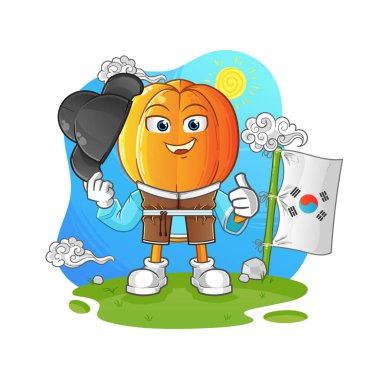 Yıldız Meyve Kafa karikatür Kore kültür vektörü. çizgi film karakteri