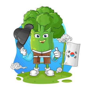 brokoli kafa karikatür kore kültür vektörü. çizgi film karakteri