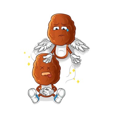 Meyve kafa çizgi film ruhu vücut maskotunu terk eder. çizgi film vektörü