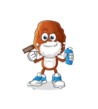 Meyve kafalı çizgi film karakteri sakal tıraşı vektörü. çizgi film karakteri