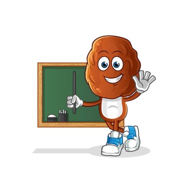 Meyve kafa çizgi film öğretmeni vektörüyle çık. çizgi film karakteri