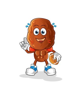 Ragbi karakterini canlandıran bir çizgi film karakteri. çizgi film vektörü