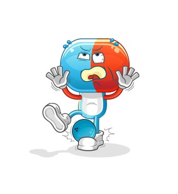 Kapsül başlı çizgi film Hiten 'i. çizgi film maskotu vektörü