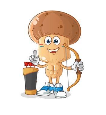 Mantar başlı çizgi film Amerikan kabilesi. çizgi film vektörü