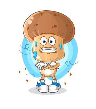 Mantar kafası karikatür soğuk çizimi. karakter vektörü