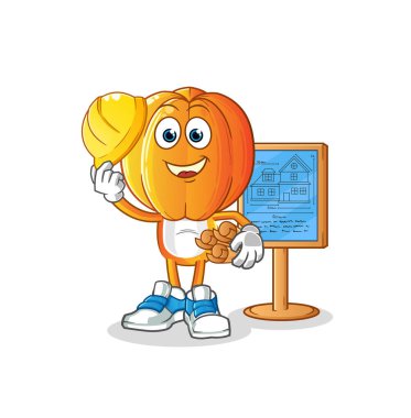 Yıldız Meyve Kafa Çizgi Filmi Mimari Çizimi. karakter vektörü