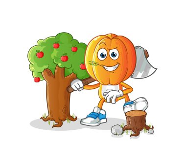 Yıldız Meyve Kafa çizgi filmi Carpenter Illustration. karakter vektörü