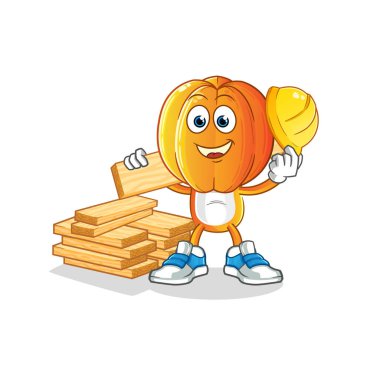 Yıldız Meyve Kafa Çizgi Film Yapıcı Vektörü. çizgi film karakteri