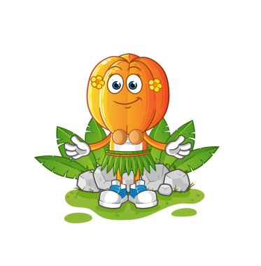 Yıldız Meyve Kafa çizgi filmi Hawaii el sallayan karakter. çizgi film vektörü