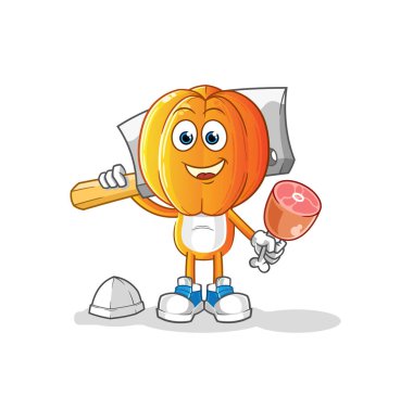 Yıldız Meyve Kafa çizgi filmi Kasap illüstrasyonu. karakter vektörü