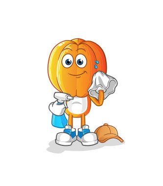 Yıldız Meyve Kafa Çizgi Film Temizleyici Vektörü. çizgi film karakteri