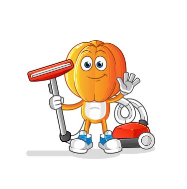 Yıldız Meyve Kafa çizgi filmi süpürgeyle temizlendi. karakter vektörü