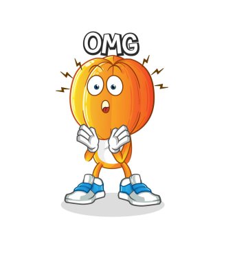 Yıldız Meyve Kafa çizgi filmi Aman Tanrım vektör. çizgi film karakteri