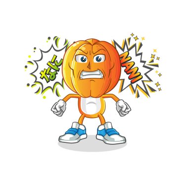 Yıldız Meyve Kafa çizgi filmindeki kızgın vektör. çizgi film karakteri