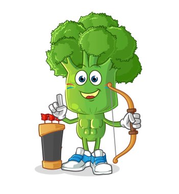 Brokoli kafa çizgi film Amerikan kabilesi. çizgi film vektörü