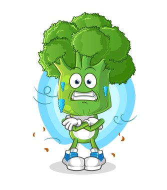 Brokoli kafa karikatürü soğuk çizimi. karakter vektörü