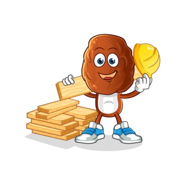 Meyve kafalı çizgi film yapımcısı vektörü. çizgi film karakteri