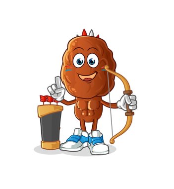 Meyve kafa çizgi film karakteri Amerikan kabilesiyle çıkmak. çizgi film vektörü