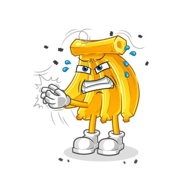 Muz sineği karakteri. çizgi film maskotu vektörü