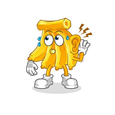 Muz dinleme vektörü. çizgi film karakteri