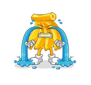 Muz ağlayan illüstrasyon. karakter vektörü