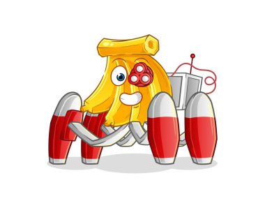 Muz gelecekteki robot vektörü. çizgi film karakteri