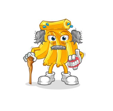 Muz beyaz saçlı yaşlı adam. karakter vektörü