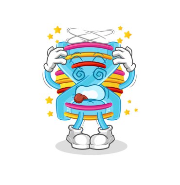 Başı dönen DNA maskotu. çizgi film vektörü