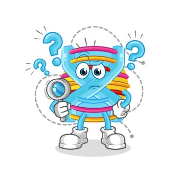 DNA araması çizimi. karakter vektörü