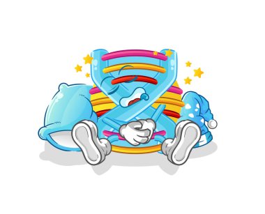 Uyuyan DNA karakteri. çizgi film maskotu vektörü