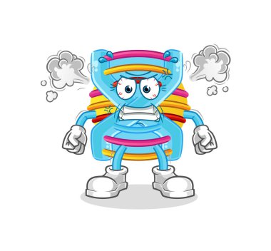 DNA çok kızgın bir maskot. çizgi film vektörü