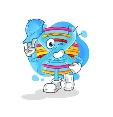 DNA genç erkek karakter çizgi filmi