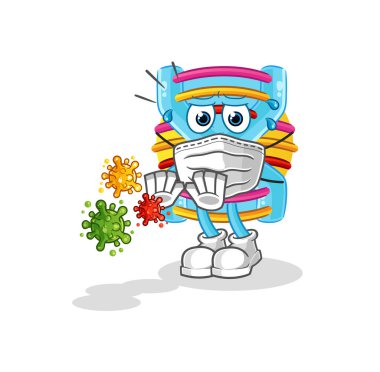 DNA virüsleri reddeder. çizgi film maskotu vektörü