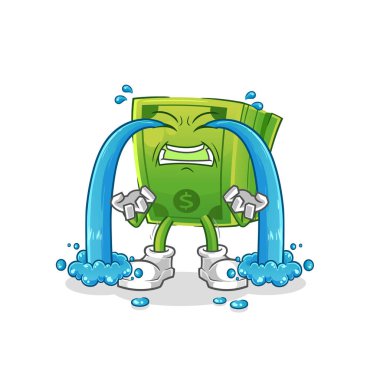 Para ağlama illüstrasyonu. karakter vektörü