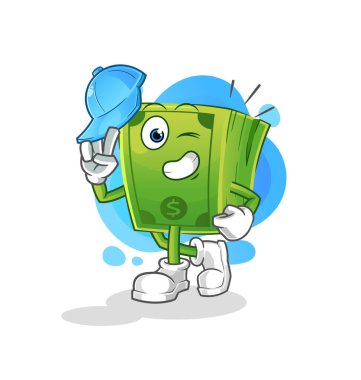 Para genç çocuk karakter çizgi filmi