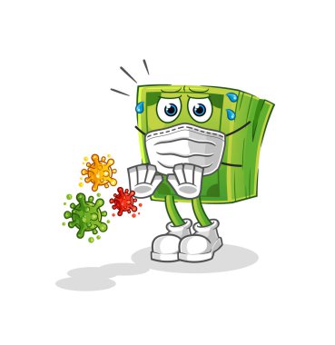 Para virüsleri reddeder. çizgi film maskotu vektörü