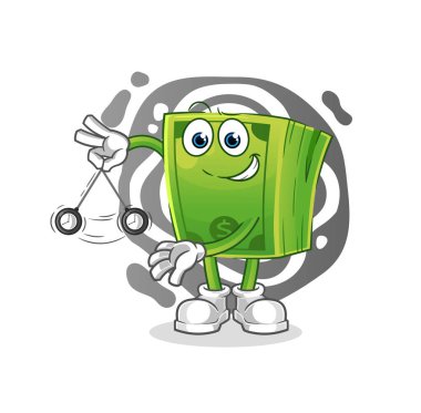 Para hipnotize edici çizgi film. çizgi film maskotu vektörü