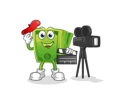 Para direktörü maskotu. çizgi film vektörü