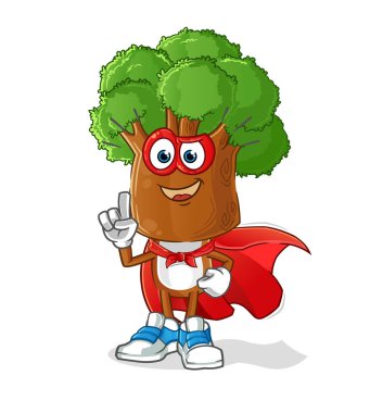 Ağaç başlı çizgi film kahramanları vektörü. çizgi film karakteri