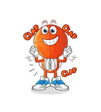 Basketbol baş çizgi film alkışları illüstrasyon. karakter vektörü