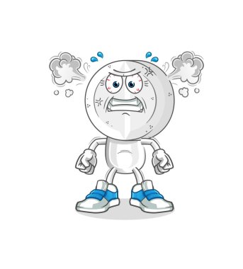 İlaç tableti kafa karikatürü çok kızgın bir maskot. çizgi film vektörü