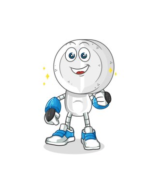 İlaç tableti, çizgi film kahramanı robot karakter. çizgi film maskotu vektörü