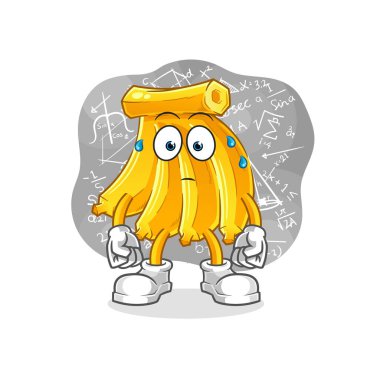 Sert vektör düşünen muz. çizgi film karakteri