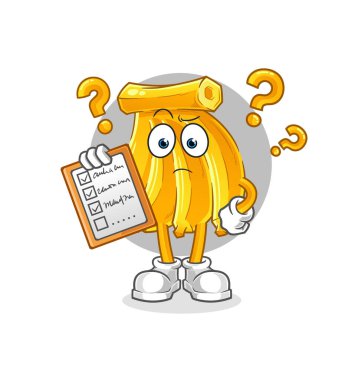 Muz takvim listesi vektörü. çizgi film karakteri