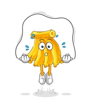 Muz atlama ipi egzersizi. karakter vektörü